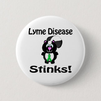 Lyme Disease Stinks Skunk Awareness Design Pinback Button