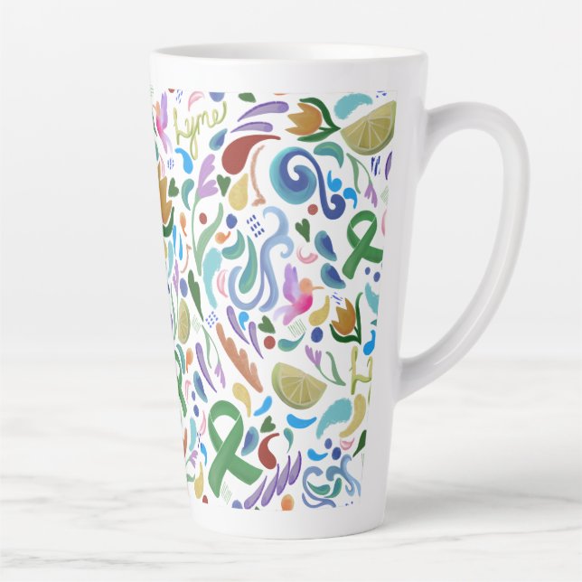 Lyme Disease Support Ribbon Limes #lyme  Latte Mug (Right)