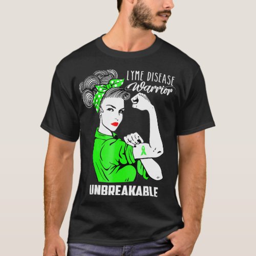 Lyme Disease Warrior Unbreakable  Awareness Gift T_Shirt