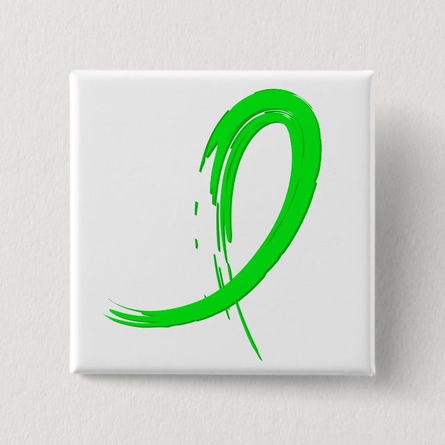 Lyme Disease's Lime Green Ribbon A4 Pinback Button (Front)