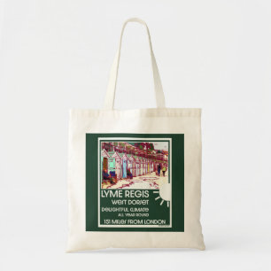 Lyme Regis Dorset England Vintage British Holiday  Tote Bag