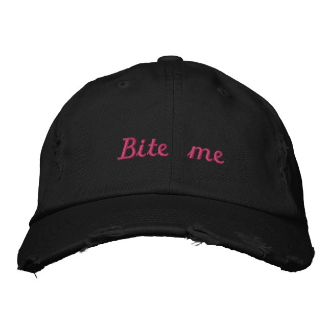 Lyme_Ticked Black Pink Bite Me Hat - Kendelle (Front)
