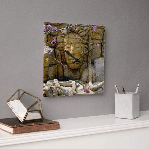 Lymes Sandstone Face Square Wall Clock