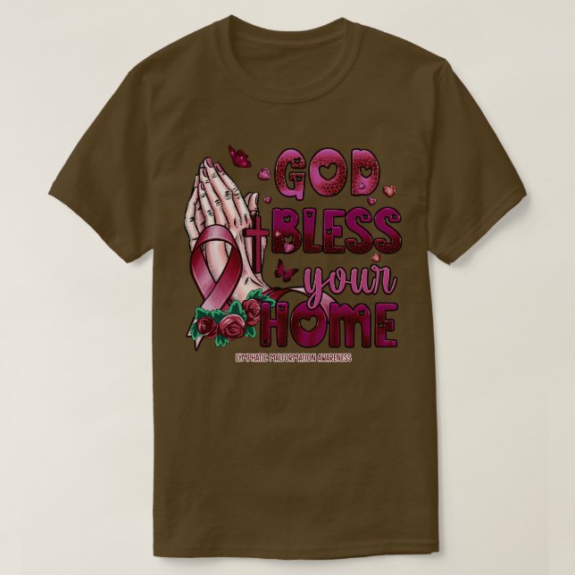 Lymphatic Malformation Awareness god bless faith h T-Shirt (Design Front)
