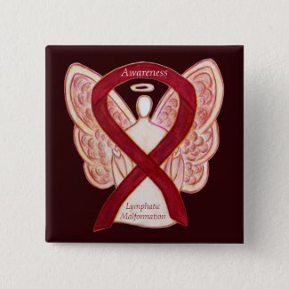 Lymphatic Malformation Awareness Ribbon Angel Pin