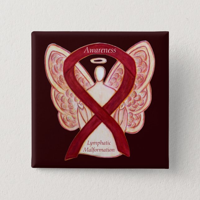 Lymphatic Malformation Awareness Ribbon Angel Pin (Front)