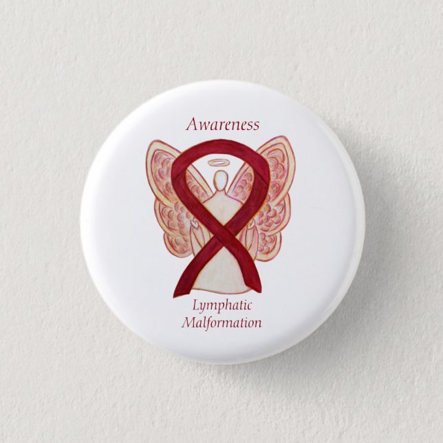 Lymphatic Malformation Awareness Ribbon Angel Pin (Front)