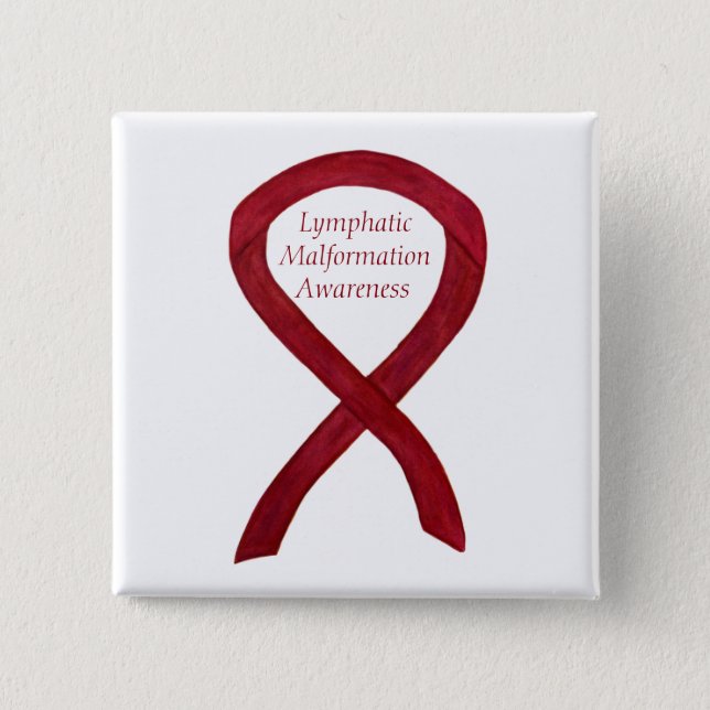 Lymphatic Malformation Awareness Ribbon Custom Pin (Front)