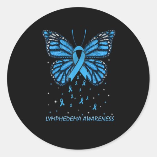Lymphedema Awareness Butterfly Classic Round Sticker