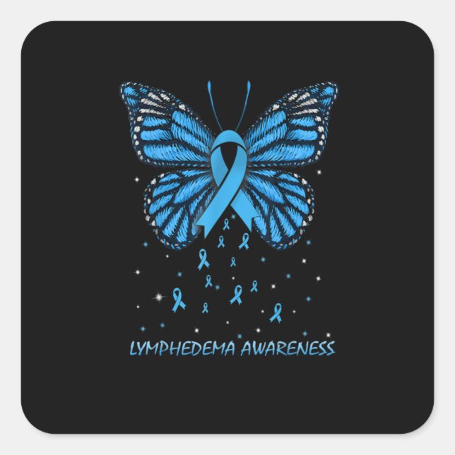 Lymphedema Awareness Butterfly Square Sticker (Front)