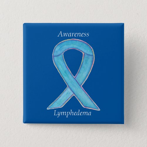 Lymphedema Awareness Ribbon Art Custom Pin