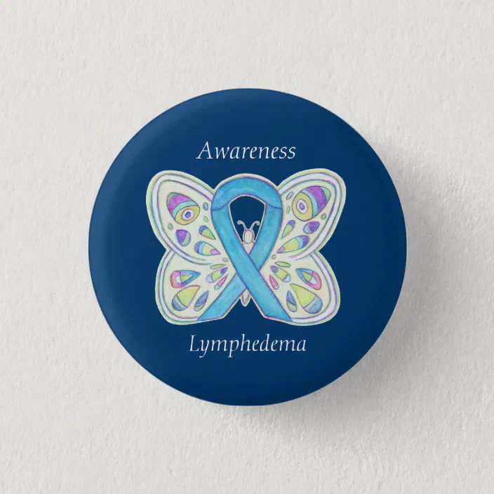 Fundraising For A Cause Dark Blue Ribbon Butterfly Awareness Pin 