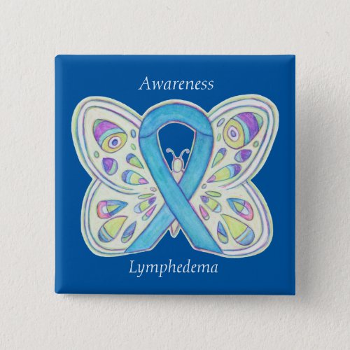 Lymphedema Awareness Ribbon Butterfly Custom Pin