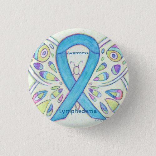 Lymphedema Awareness Ribbon Butterfly Custom Pin