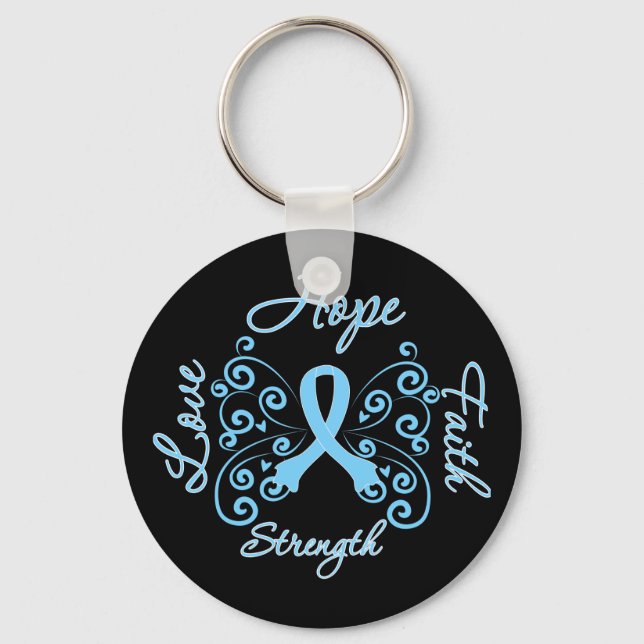 Lymphedema Hope Motto Butterfly Keychain (Front)