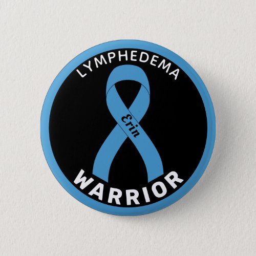 Lymphedema Warrior Ribbon Black Button
