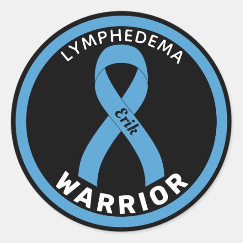 Lymphedema Warrior Ribbon Black Round Sticker