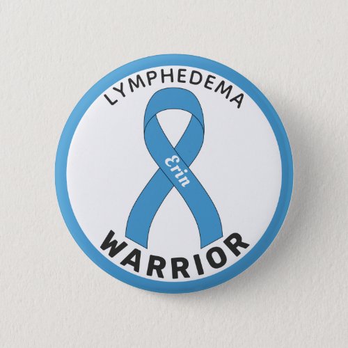 Lymphedema Warrior Ribbon White Button
