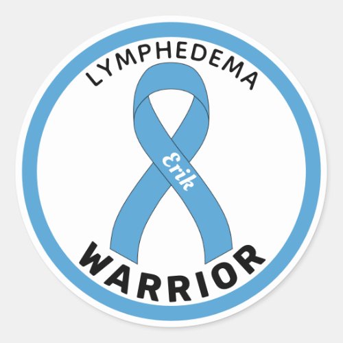 Lymphedema Warrior Ribbon White Round Sticker