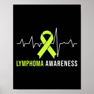 Lymphoma Awareness Heartbeat Poster