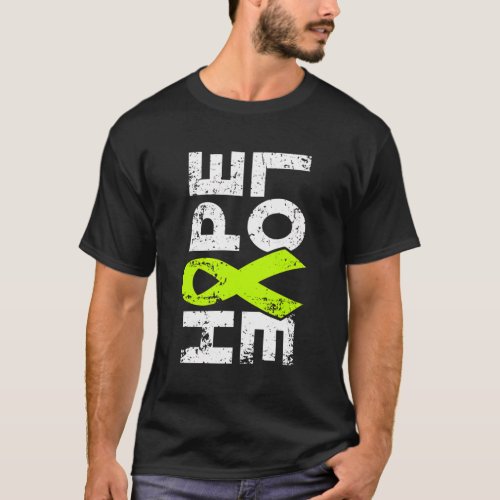 Lymphoma Awareness Hope Love Lime Green Ribbon T_Shirt