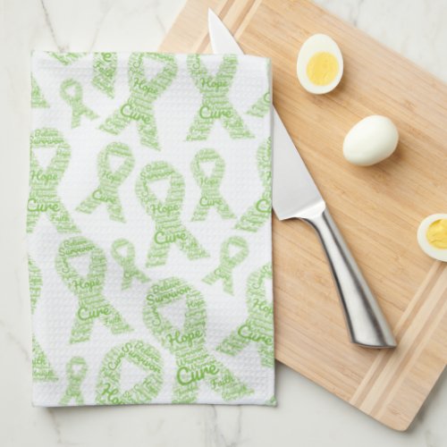 Lymphoma Awareness Lime Green Ribbon Kitchen Towel