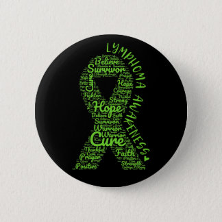 Lymphoma Awareness Lime Green Ribbon With Positiv Button