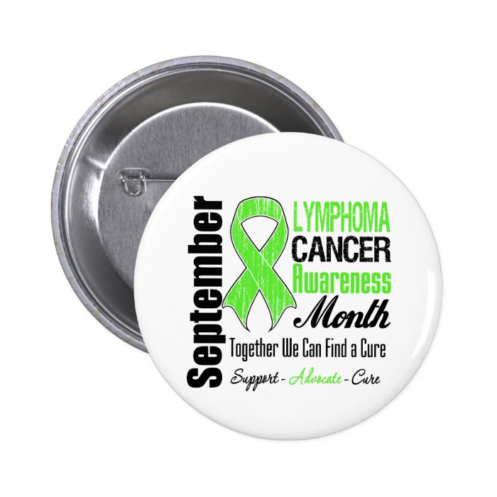 Lymphoma  Awareness Month Distressed Ribbon Button