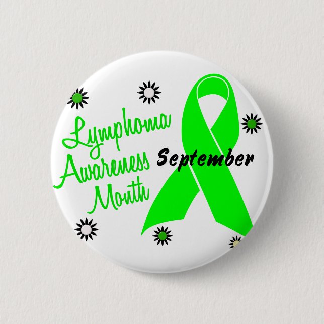 Lymphoma Awareness Month Flowers 1 Pinback Button (Front)