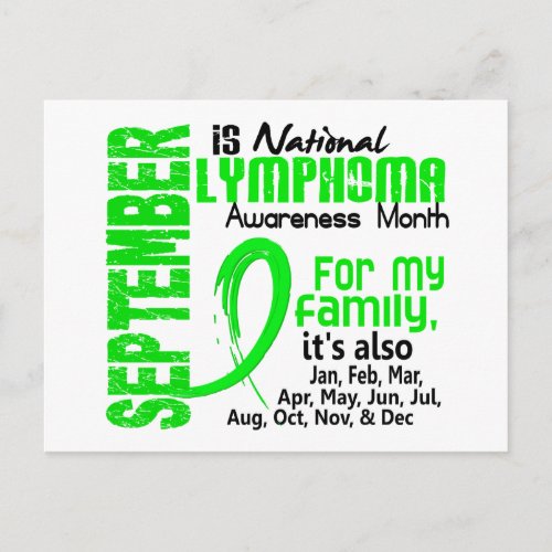 Lymphoma Awareness Month For My Family Postcard