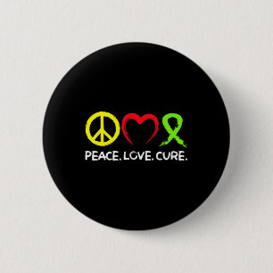 Lymphoma Awareness Peace Love Cure  Button