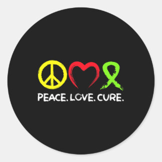 Lymphoma Awareness Peace Love Cure Classic Round Sticker