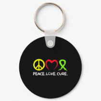 Lymphoma Awareness Peace Love Cure  Keychain