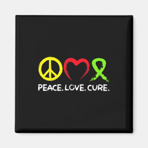 Lymphoma Awareness Peace Love Cure  Magnet