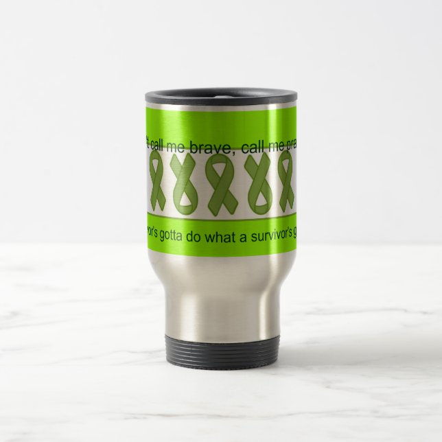 Lymphoma Awareness Ribbons Don't call me brave Mug (Center)
