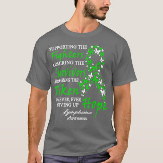 Lymphoma Awareness Supporting The Fighters Butterf T-Shirt
