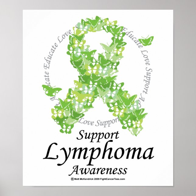 Lymphoma Butterfly Ribbon Poster (Front)