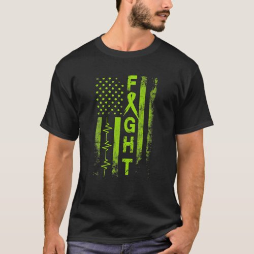 Lymphoma Cancer Awareness Fight American Flag Gift T_Shirt