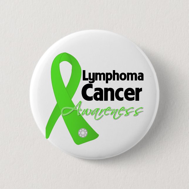Lymphoma Cancer Awareness Ribbon Button (Front)