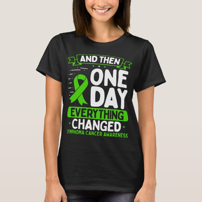 Lymphoma Cancer Awareness  Warrior Survivor Ribbon T-Shirt (Front)