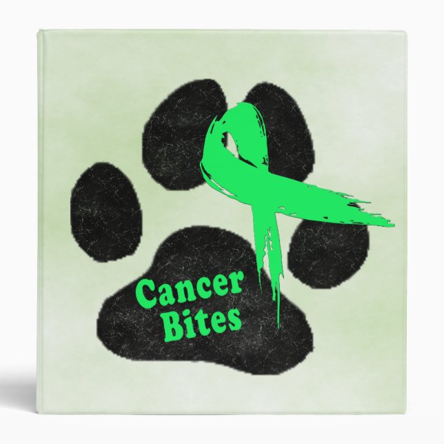 Lymphoma Cancer Bites Paw Print 3-Ring Binder (Front)
