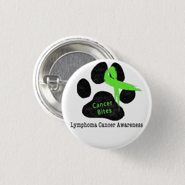 Lymphoma Cancer in Dogs Awareness  Button (Front & Back)