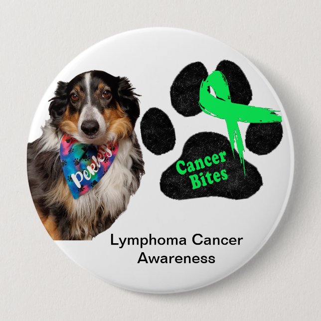Lymphoma Cancer in Dogs Awareness  Button (Front)