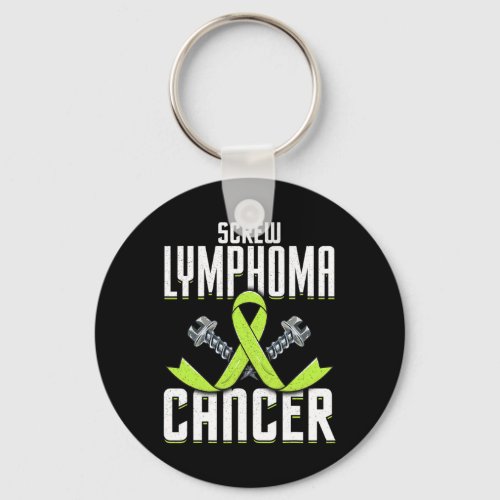 Lymphoma Cancer Lime Awareness Ribbon Fight Cancer Keychain