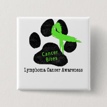 Lymphoma Cancer Ribbon Paw Print Green