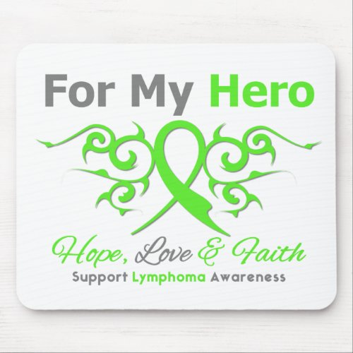 Lymphoma Cancer Tribal Ribbon Hero Mouse Pad