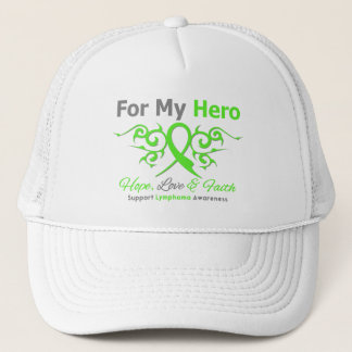 Lymphoma Cancer Tribal Ribbon Hero Trucker Hat