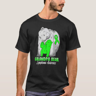Lymphoma Child Awareness Grandpa Bear Support Ribb T-Shirt