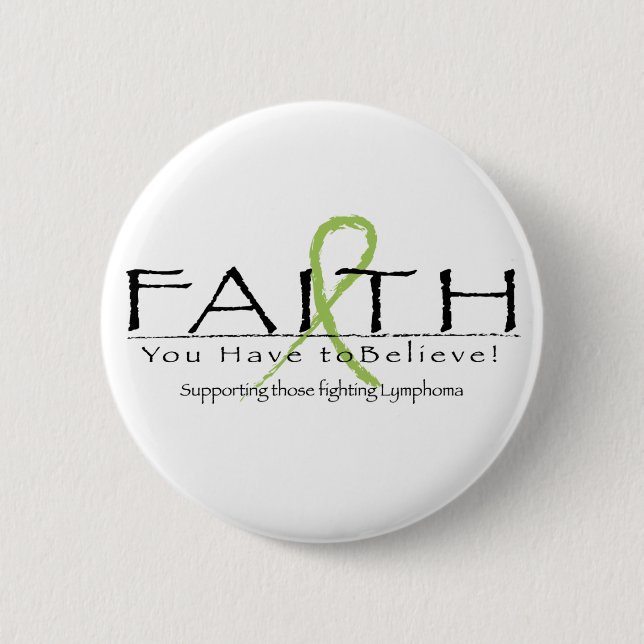 Lymphoma faith-ribbon button (Front)
