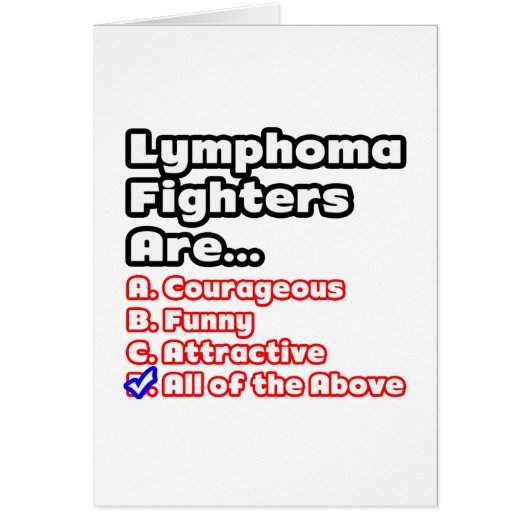 Lymphoma Fighter Quiz Cards (Front)
